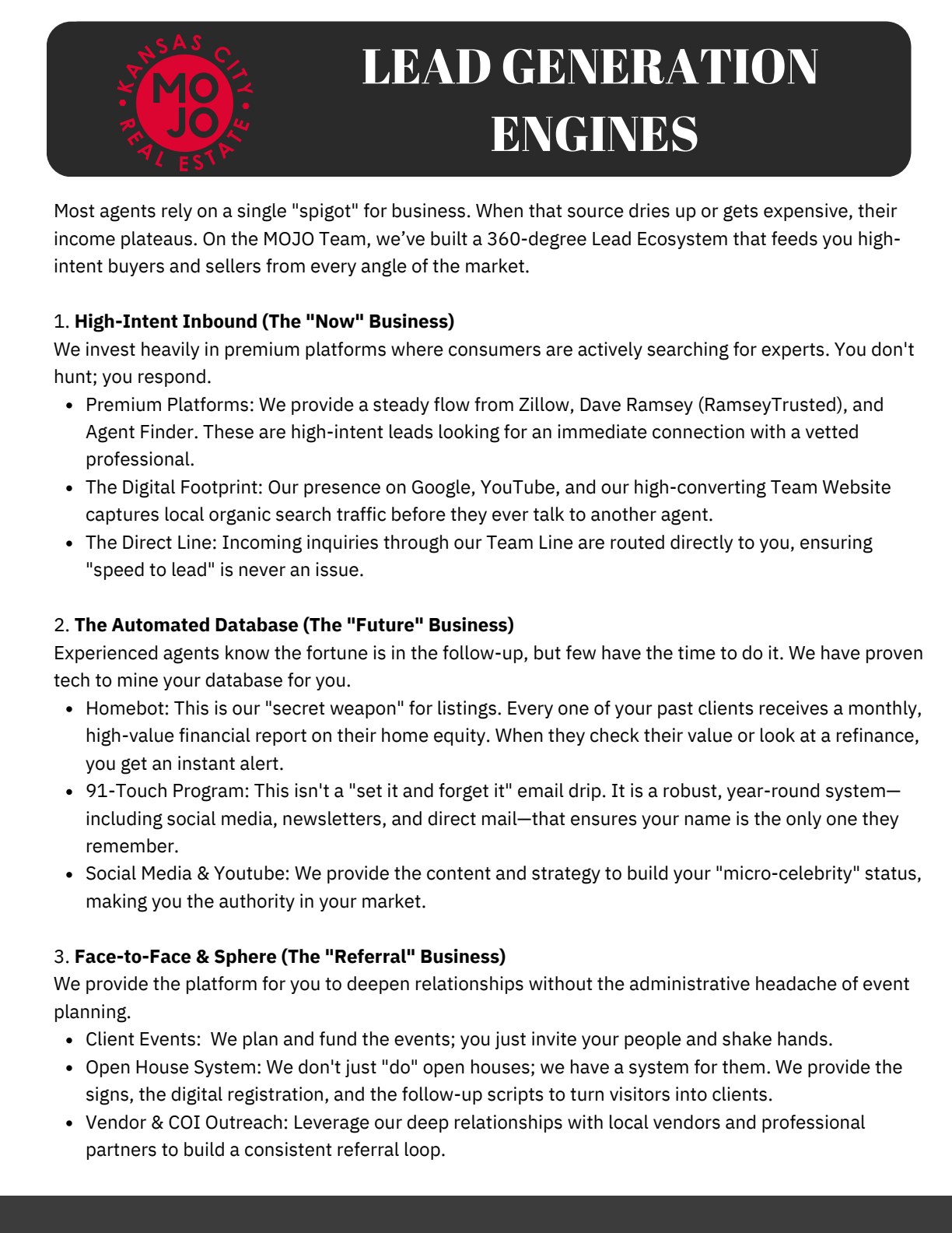 Brand-new agent lead generation engines page