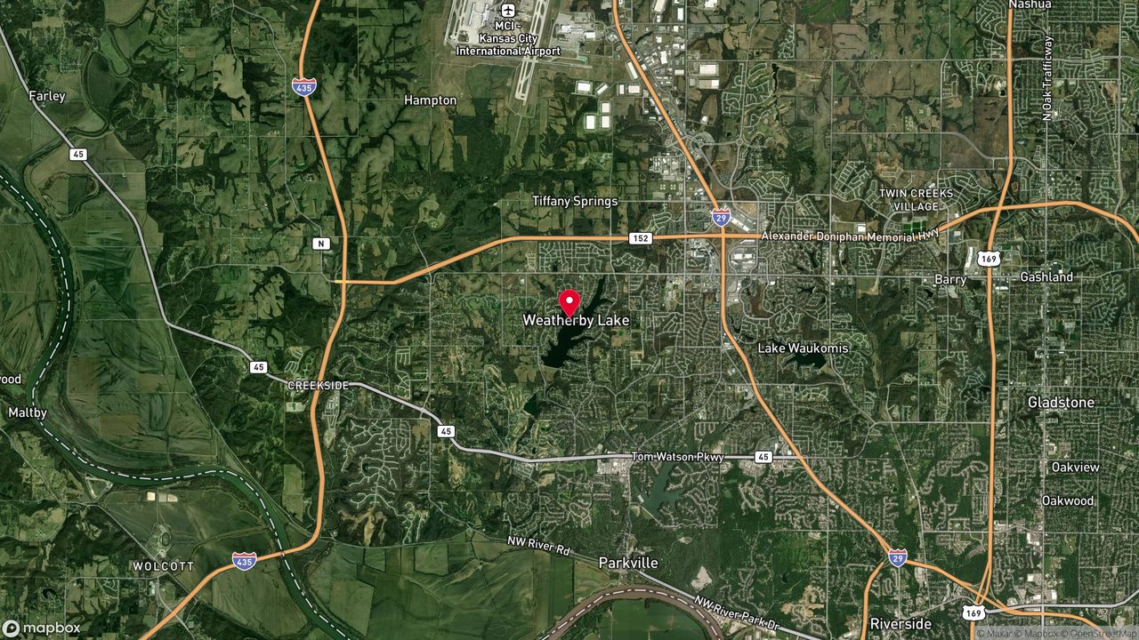 Highlands of Weatherby Lake area aerial map - MoJo Real Estate Team